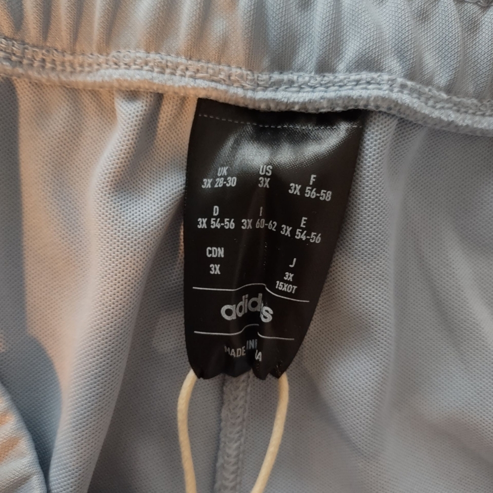 Adidas Pacer Shorts Regular Fit 3" Inseam Light Blue NWT - Picture 3 of 13